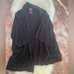 Johnny was black open cardigan robe size small